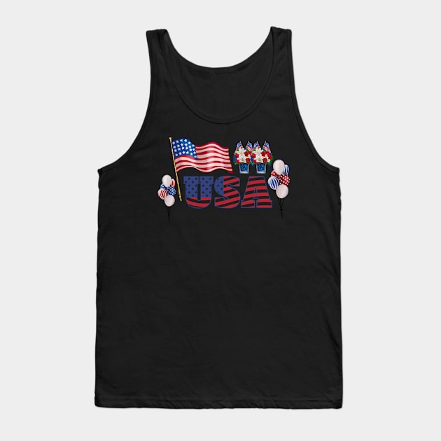 American Independence Day. USA patriot 4th of july Tank Top by topsnthings